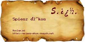 Spiesz Ákos névjegykártya